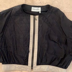 Vintage silk YSL crop bomber /windbreaker
